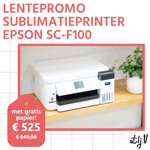 [A005-C11CJ80302] Lentepromo Epson SureColor SC-F100 met GRATIS sublimatiepapier